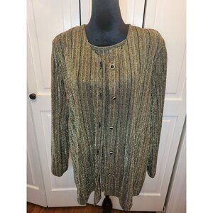 Vintage 90's Gold Metallic Layered Twofer Alfred Dunner 14 Glam Holiday Party